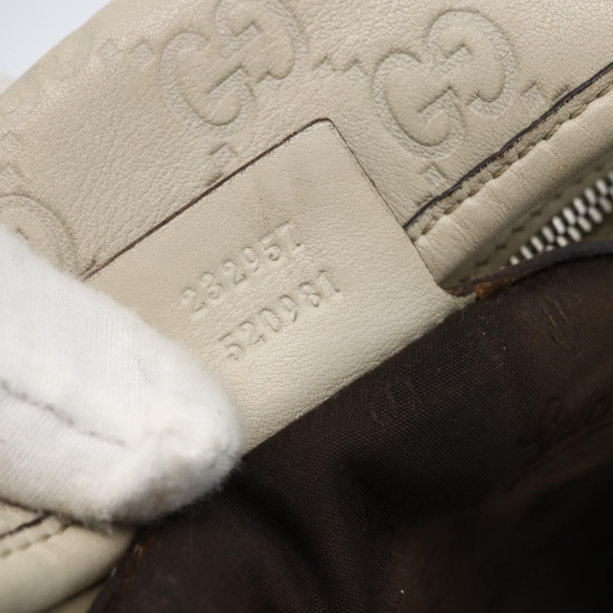 GUCCI GG Canvas Guccissima Tote Bag Leather Beige Gold 232957 Auth bs33021