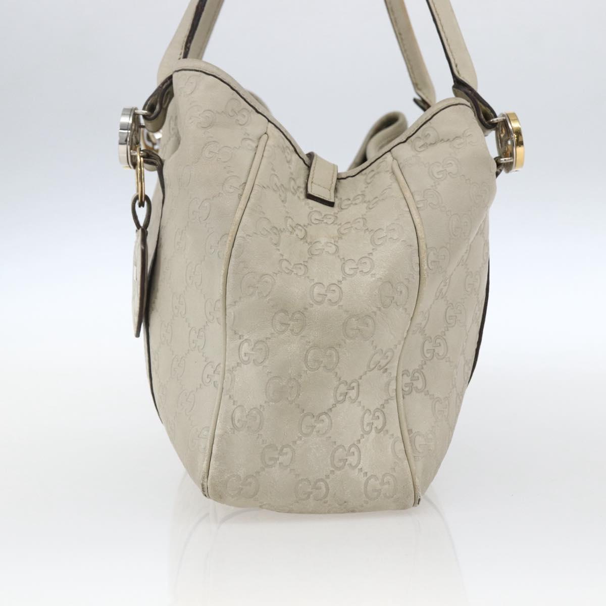 GUCCI GG Canvas Guccissima Tote Bag Leather Beige Gold 232957 Auth bs33021