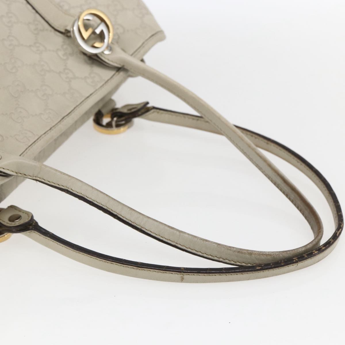 GUCCI GG Canvas Guccissima Tote Bag Leather Beige Gold 232957 Auth bs33021