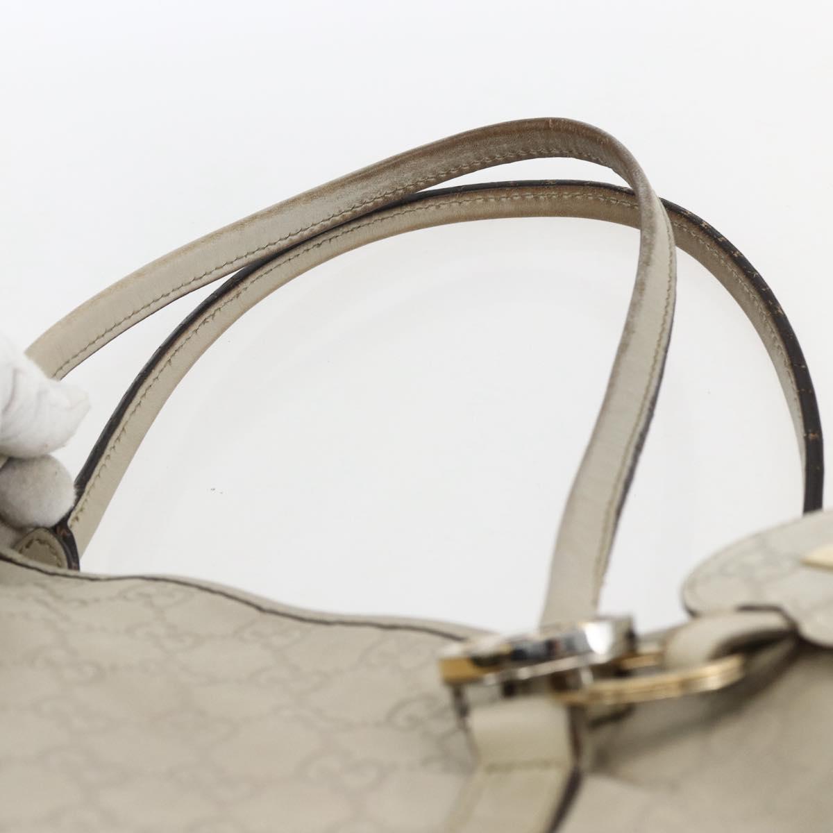 GUCCI GG Canvas Guccissima Tote Bag Leather Beige Gold 232957 Auth bs33021