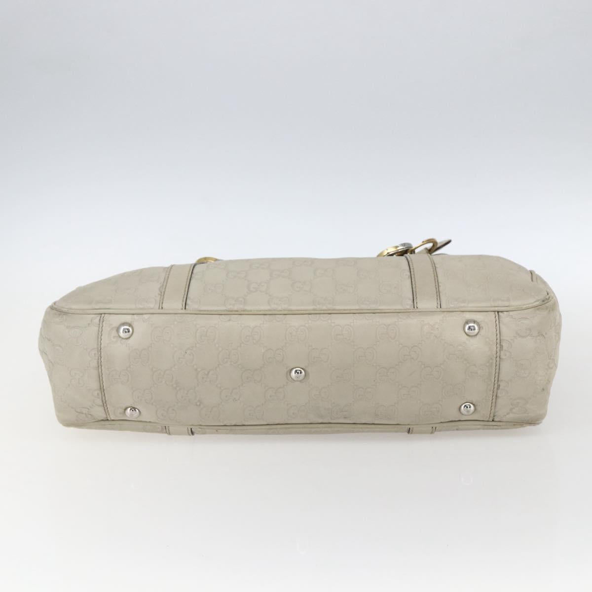 GUCCI GG Canvas Guccissima Tote Bag Leather Beige Gold 232957 Auth bs33021