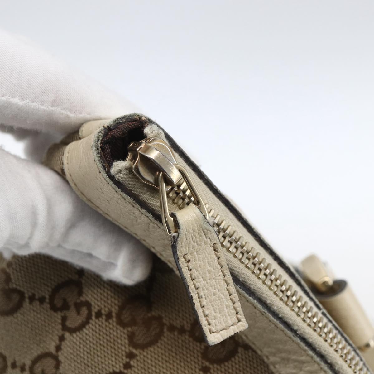 GUCCI GG Canvas Tote Bag Beige Gold 141470 Auth bs33022