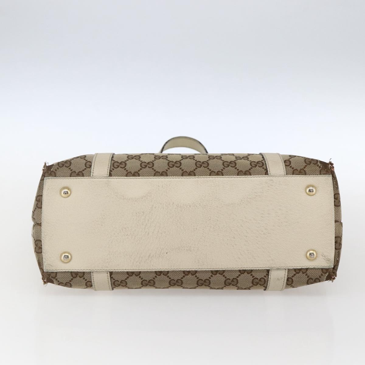 GUCCI GG Canvas Tote Bag Beige Gold 141470 Auth bs33022