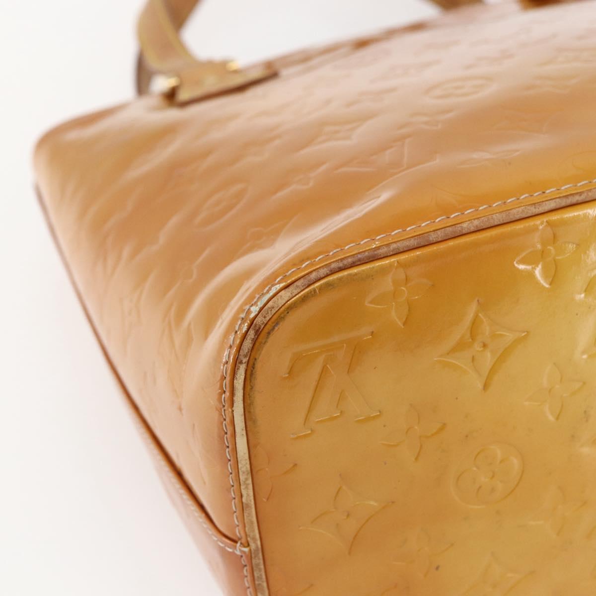 LOUIS VUITTON Monogram Vernis Houston Hand Bag Beige M91004 LV Auth bs33024