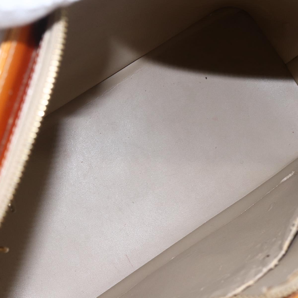 LOUIS VUITTON Monogram Vernis Houston Hand Bag Beige M91004 LV Auth bs33024