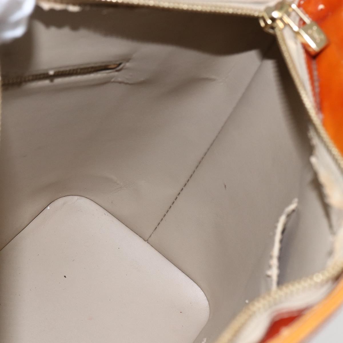 LOUIS VUITTON Monogram Vernis Houston Hand Bag Beige M91004 LV Auth bs33024