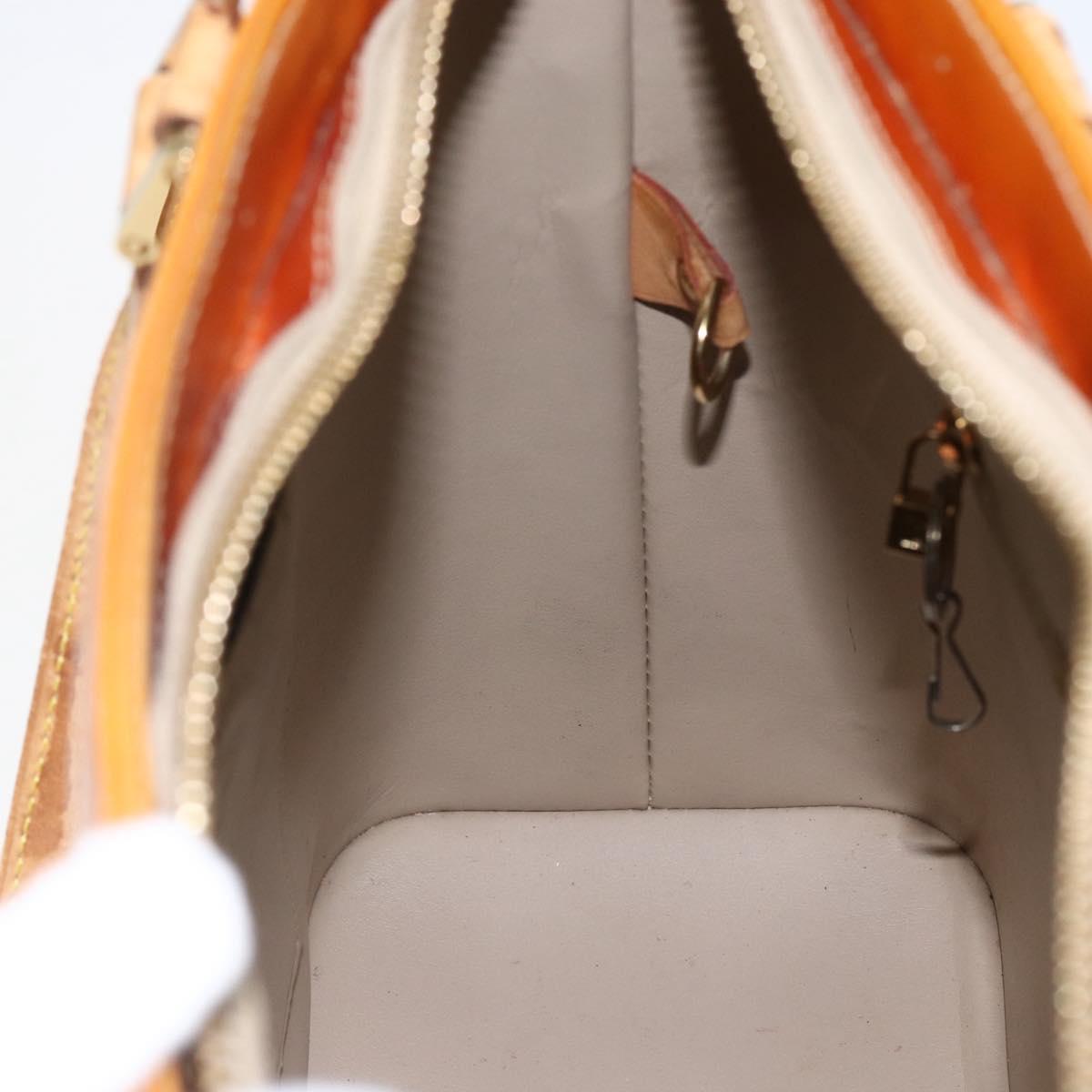 LOUIS VUITTON Monogram Vernis Houston Hand Bag Beige M91004 LV Auth bs33024