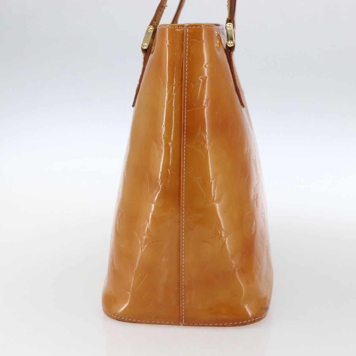 LOUIS VUITTON Monogram Vernis Houston Hand Bag Beige M91004 LV Auth bs33024