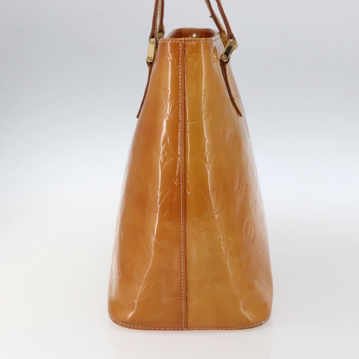 LOUIS VUITTON Monogram Vernis Houston Hand Bag Beige M91004 LV Auth bs33024