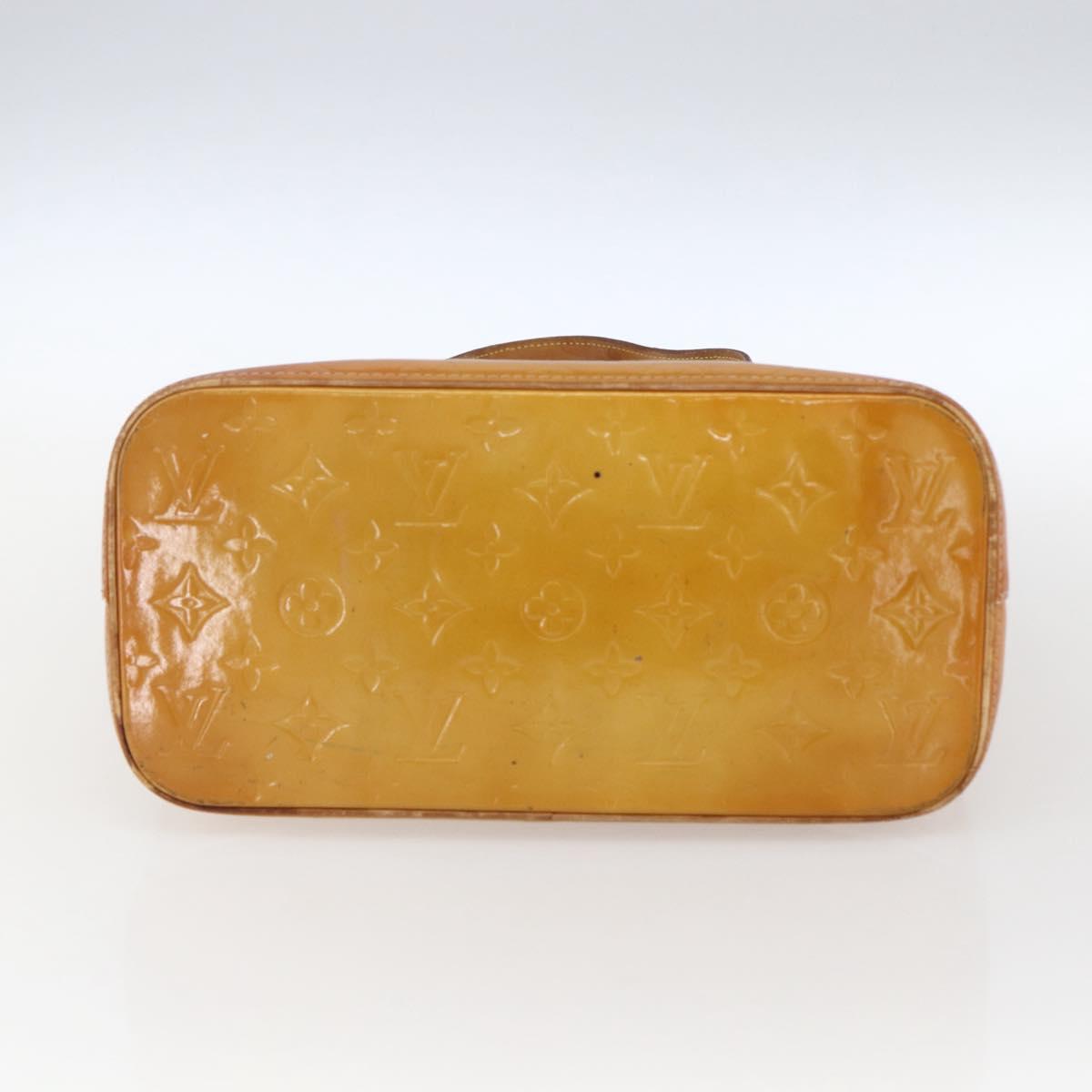 LOUIS VUITTON Monogram Vernis Houston Hand Bag Beige M91004 LV Auth bs33024