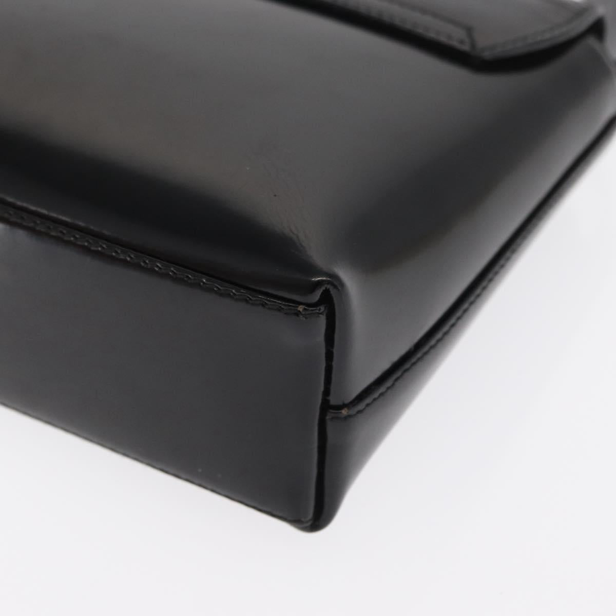 GUCCI Shoulder Bag Patent leather Black Gold 007 3444 0282 Auth bs33025