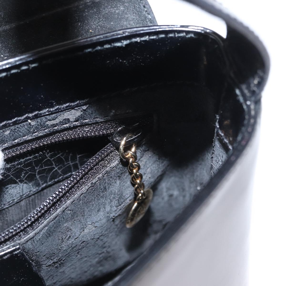 GUCCI Shoulder Bag Patent leather Black Gold 007 3444 0282 Auth bs33025