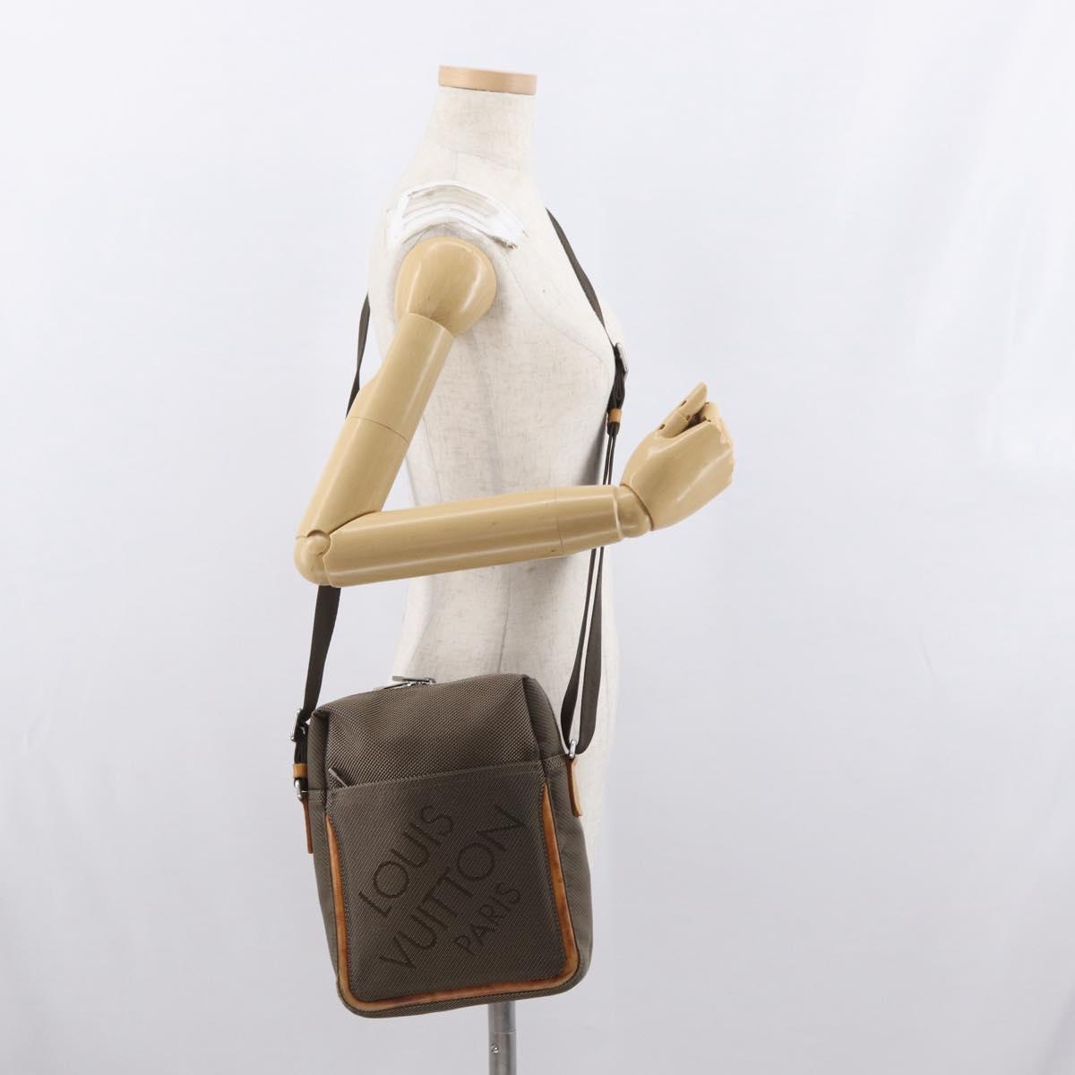LOUIS VUITTON Damier Geant Sitadan Shoulder Bag Beige Sabre M93041 Auth bs33033