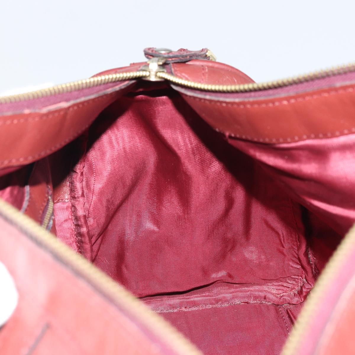 CARTIER Must Line Hand Bag Leather Bordeaux Gold Auth bs33037