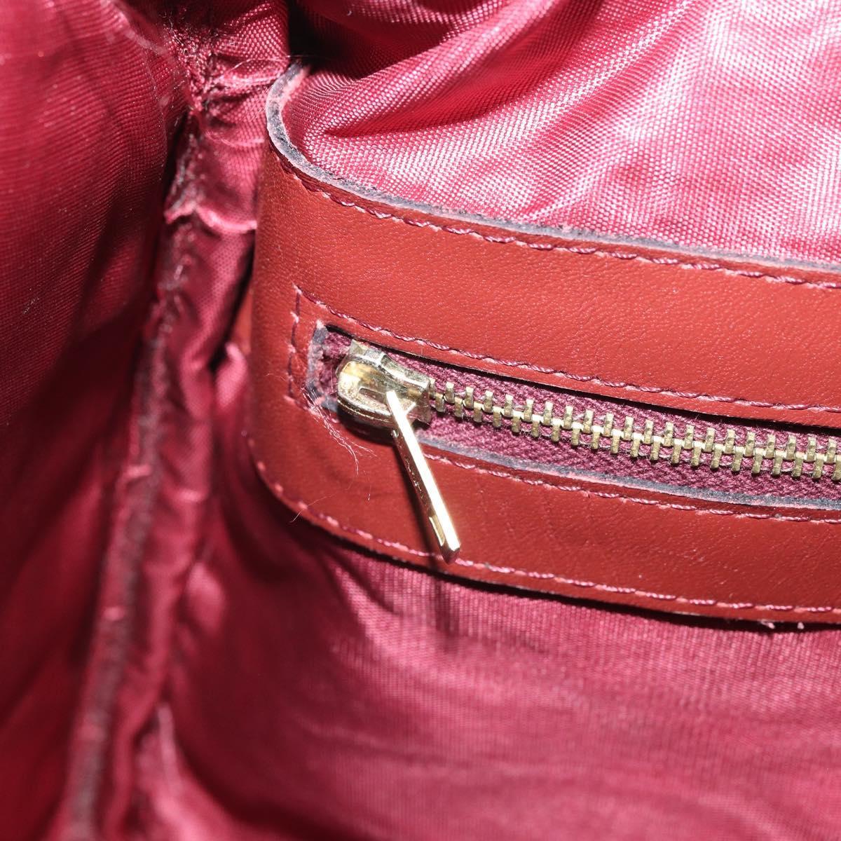 CARTIER Must Line Hand Bag Leather Bordeaux Gold Auth bs33037