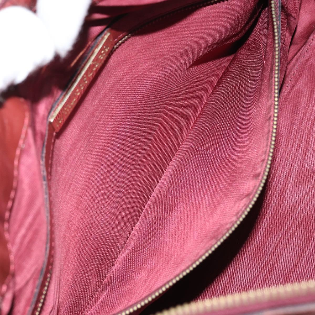 CARTIER Must Line Hand Bag Leather Bordeaux Gold Auth bs33037