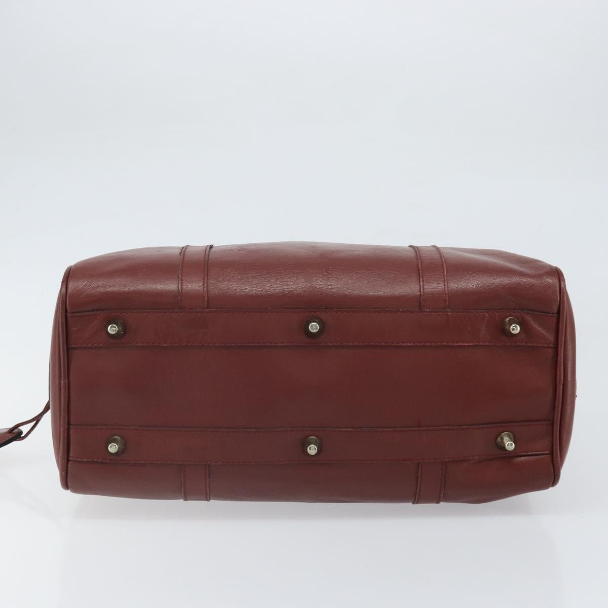 CARTIER Must Line Hand Bag Leather Bordeaux Gold Auth bs33037