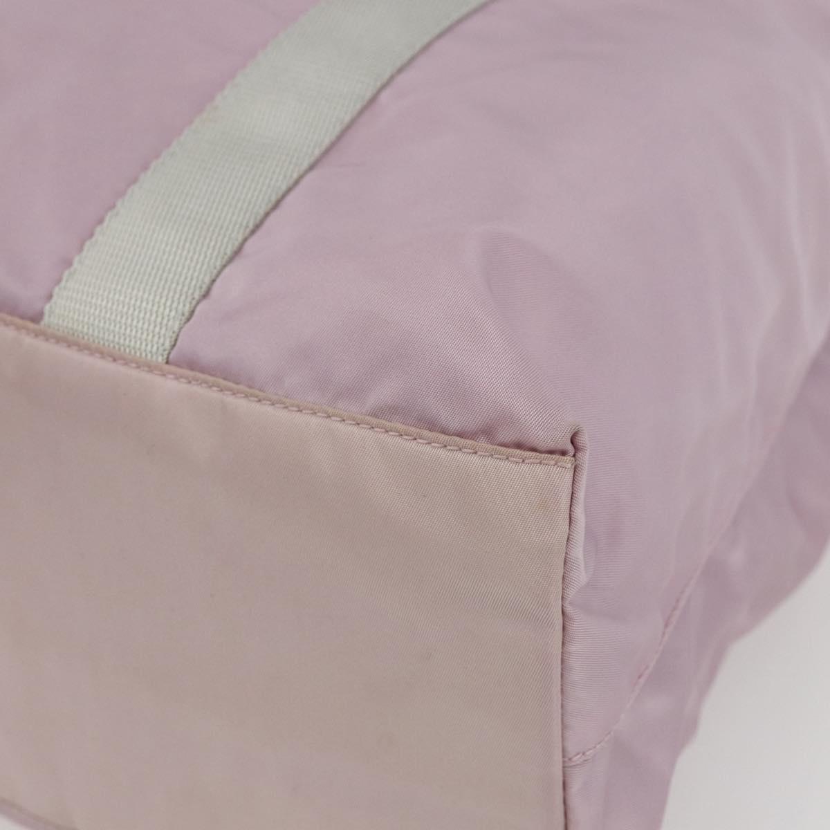 PRADA Tote Bag Nylon Pink Silver Auth bs33040