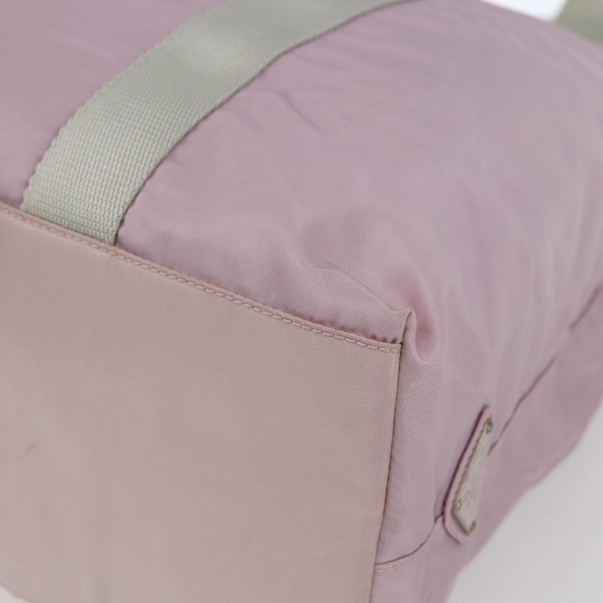 PRADA Tote Bag Nylon Pink Silver Auth bs33040