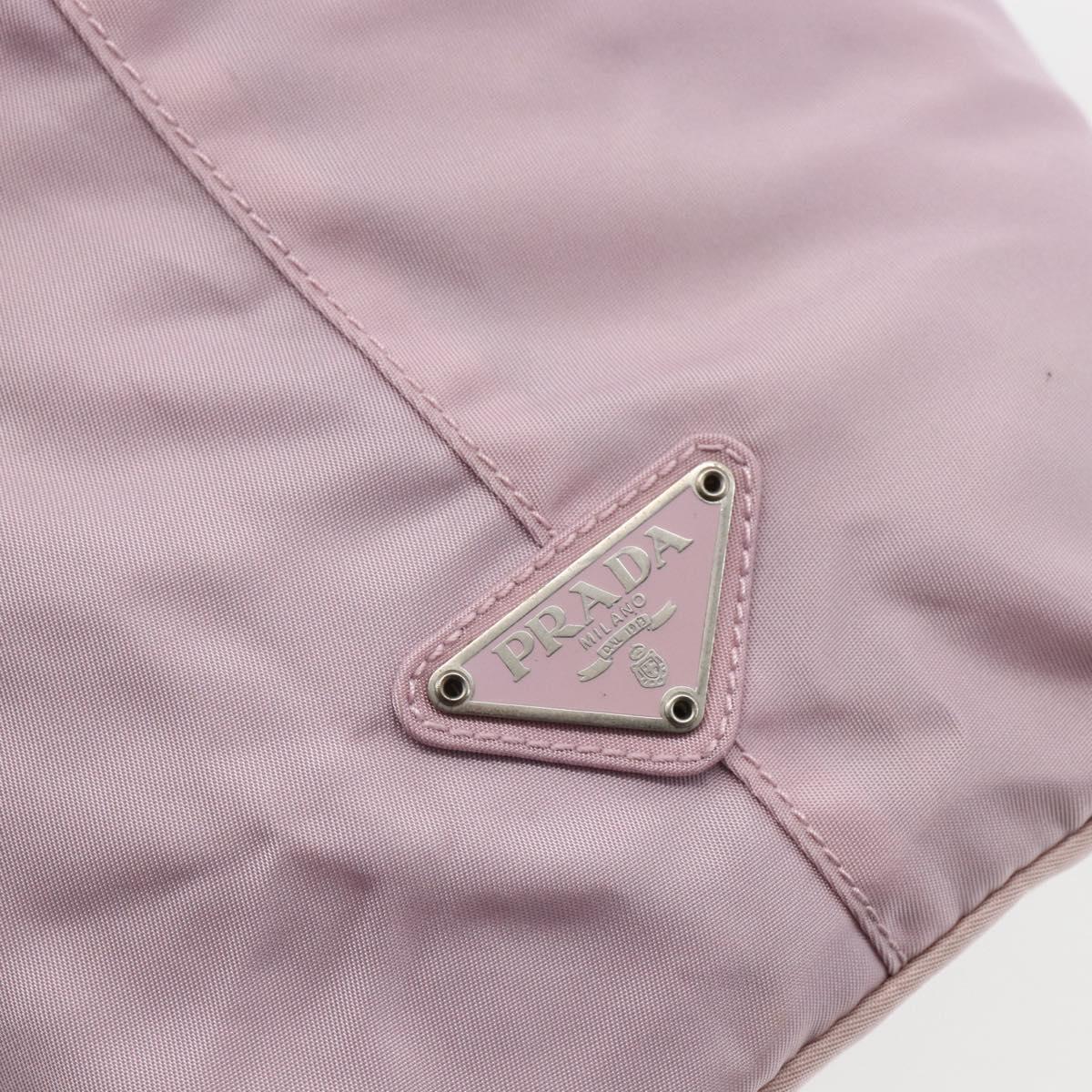 PRADA Tote Bag Nylon Pink Silver Auth bs33040