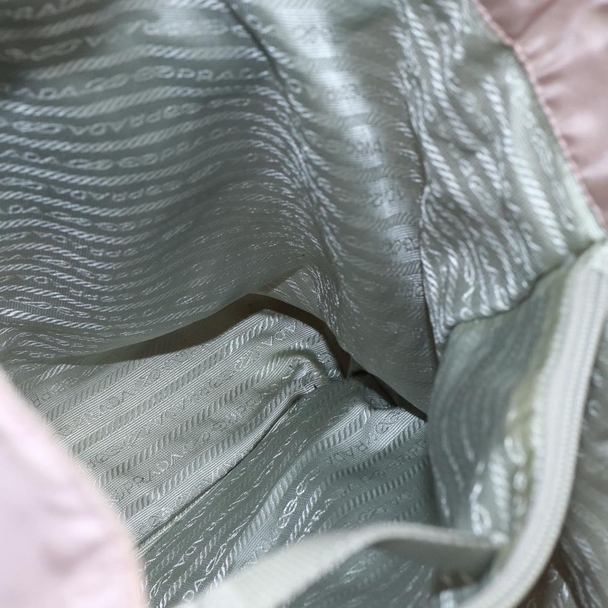 PRADA Tote Bag Nylon Pink Silver Auth bs33040