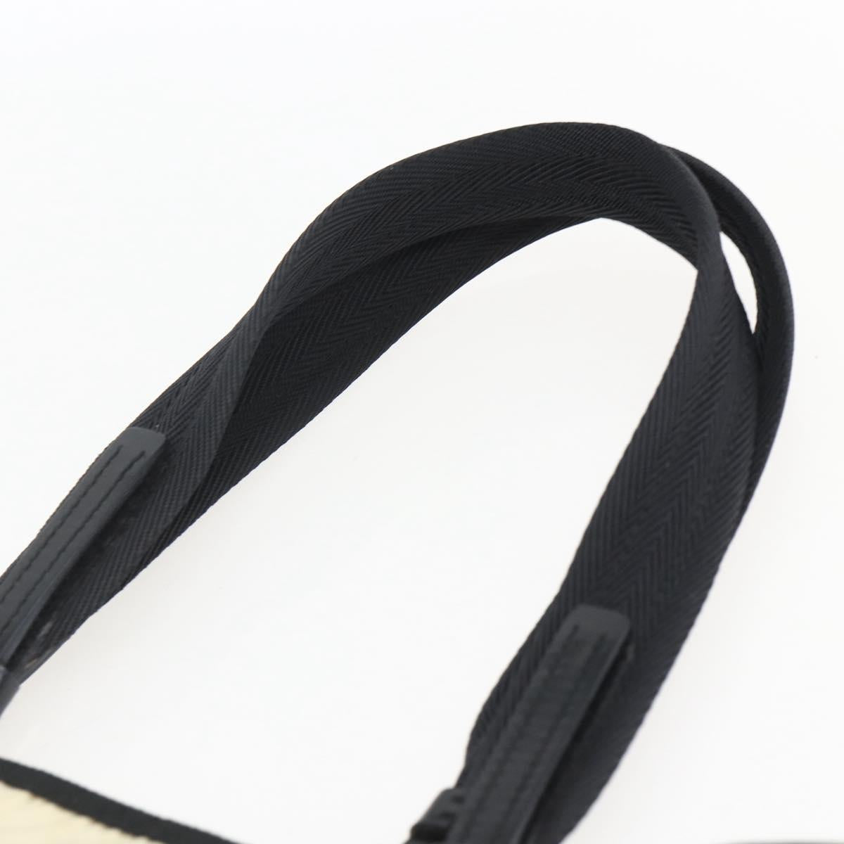 PRADA Tote Bag Nylon Cream Silver Auth bs33042