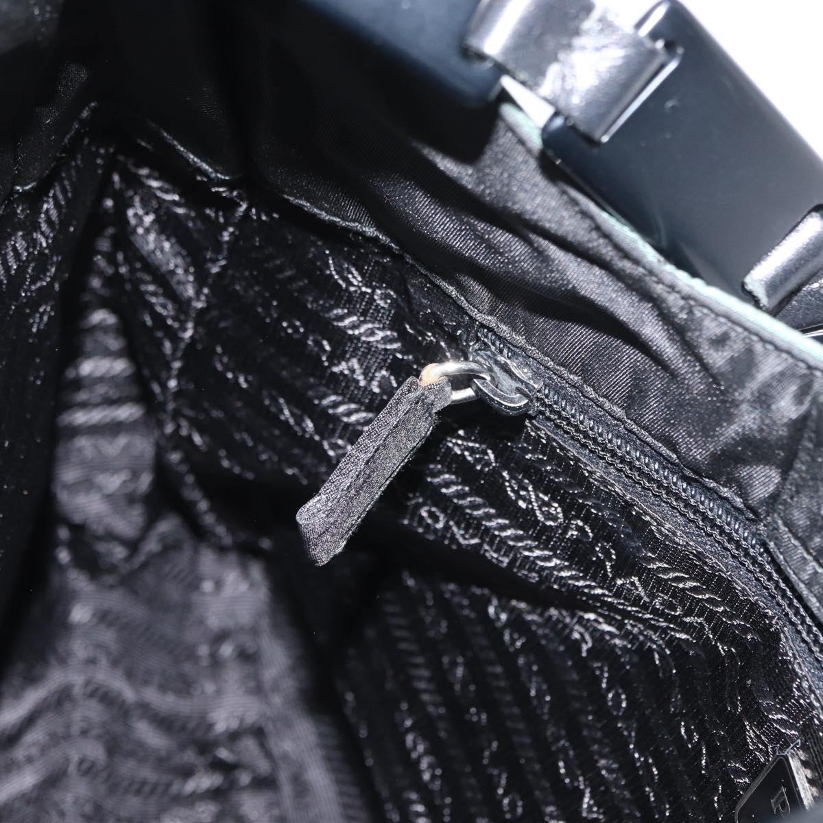 PRADA Tote Bag Nylon Khaki Silver Auth bs33043