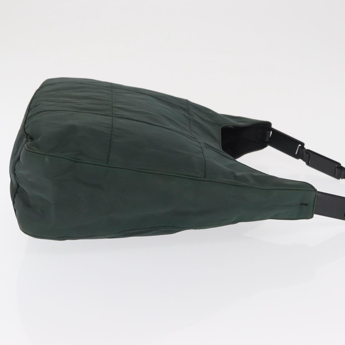 PRADA Tote Bag Nylon Khaki Silver Auth bs33043