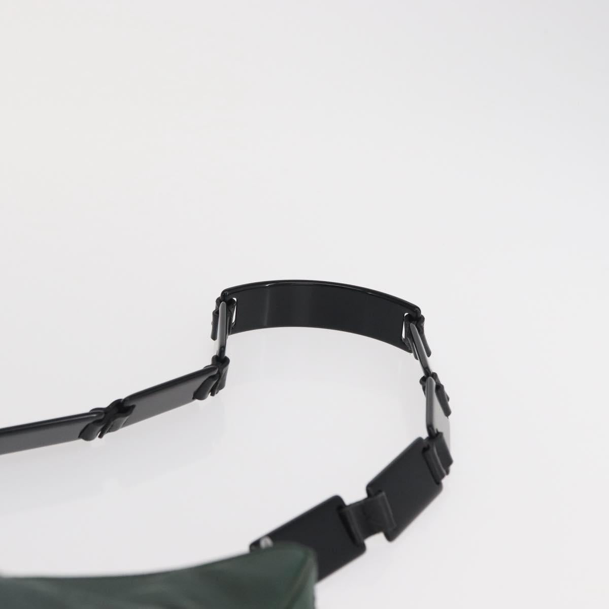 PRADA Tote Bag Nylon Khaki Silver Auth bs33043