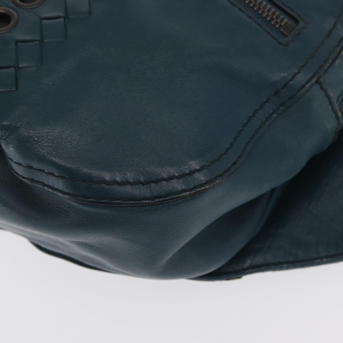 BOTTEGA VENETA INTRECCIATO Body Bag Leather Blue Auth bs33047