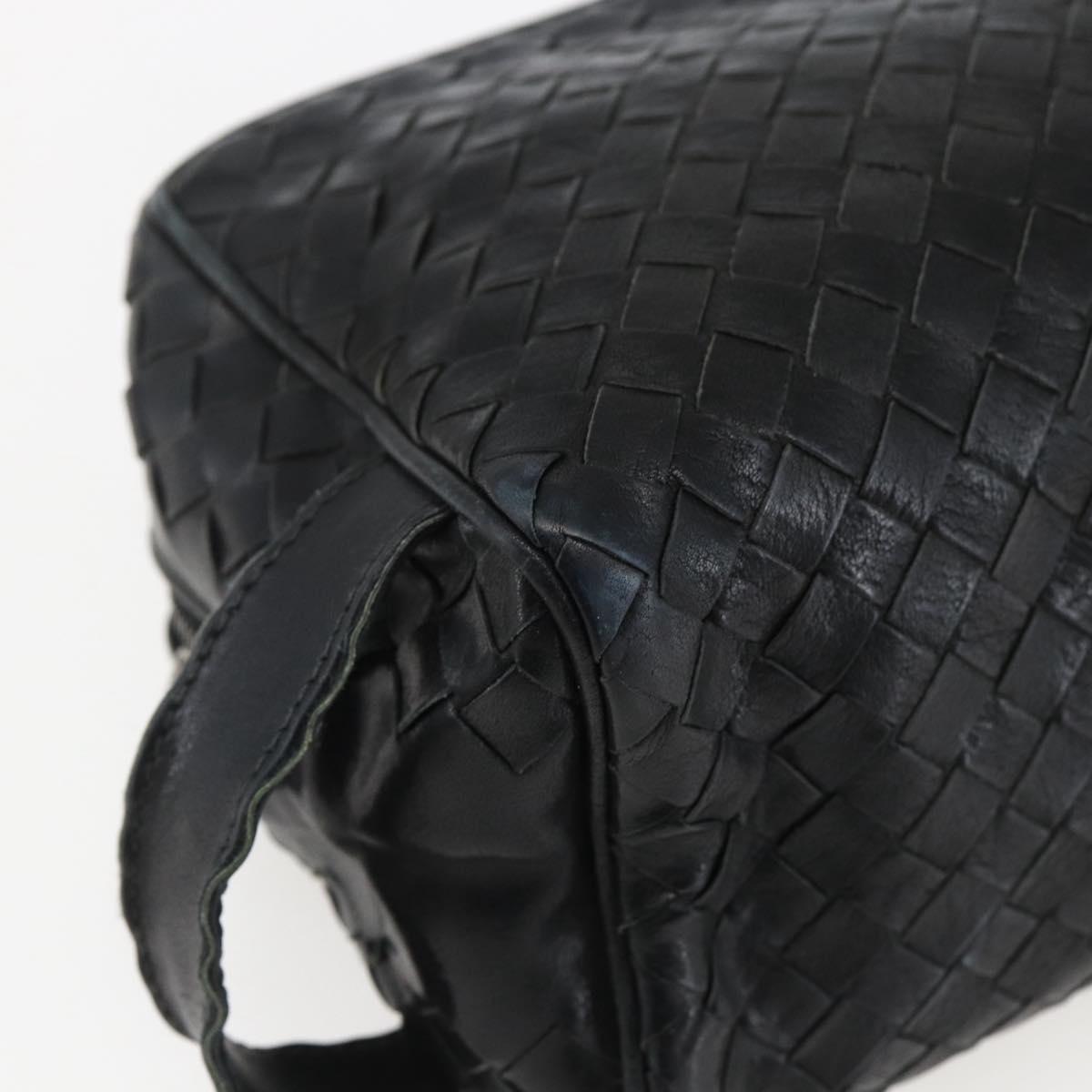 BOTTEGA VENETA INTRECCIATO Clutch Bag Leather Black 174361 Auth bs33052