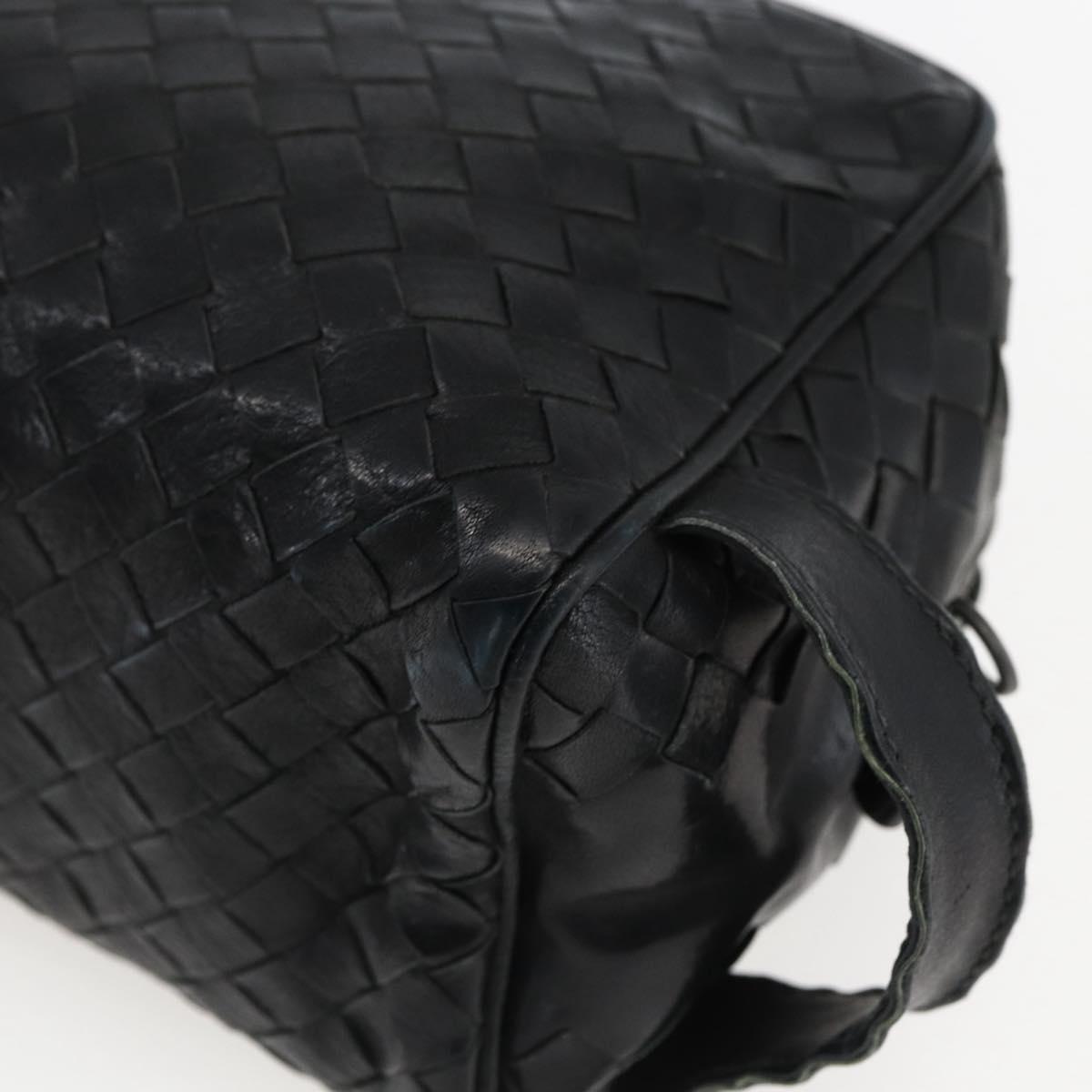 BOTTEGA VENETA INTRECCIATO Clutch Bag Leather Black 174361 Auth bs33052