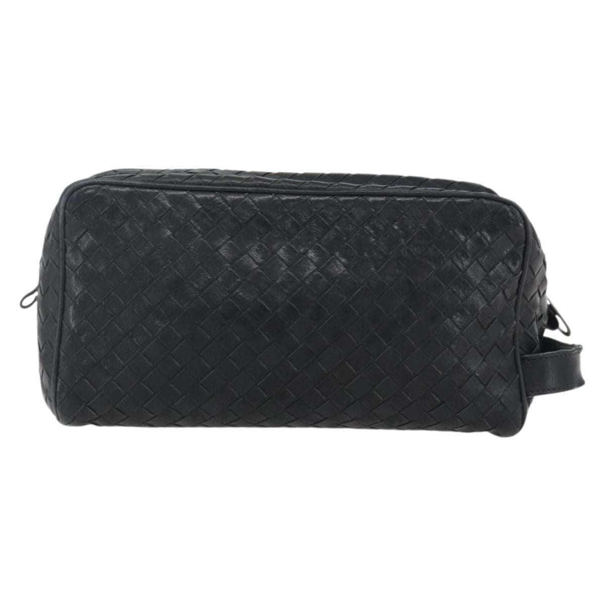 BOTTEGA VENETA INTRECCIATO Clutch Bag Leather Black 174361 Auth bs33052