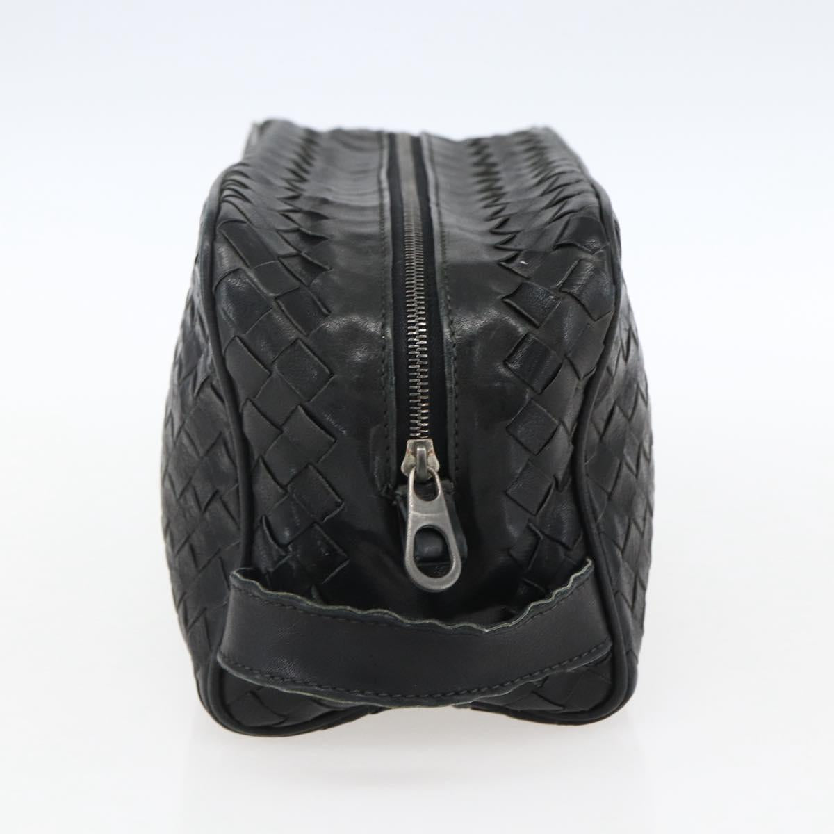 BOTTEGA VENETA INTRECCIATO Clutch Bag Leather Black 174361 Auth bs33052
