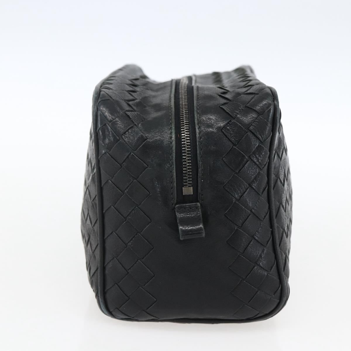 BOTTEGA VENETA INTRECCIATO Clutch Bag Leather Black 174361 Auth bs33052