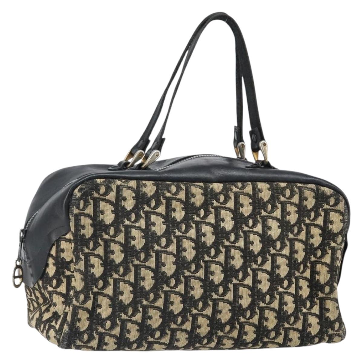 Christian Dior Trotter Canvas Hand Bag Navy Auth bs33053