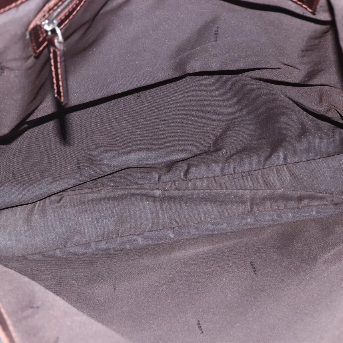 FENDI Zucca Canvas Tote Bag Brown Black Auth bs33058