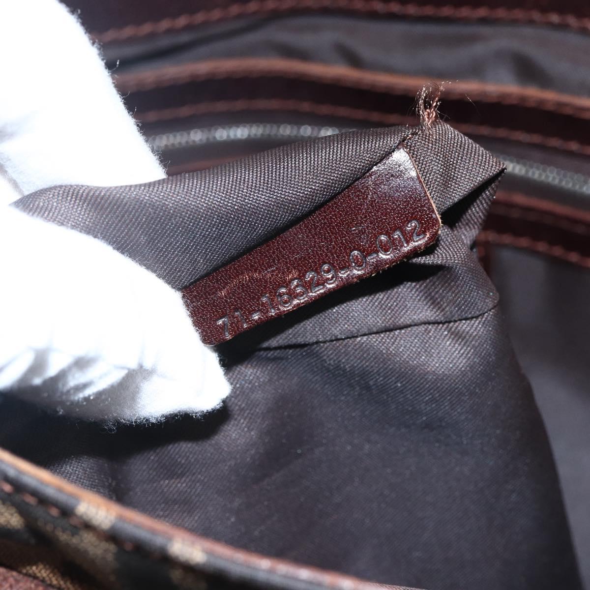 FENDI Zucca Canvas Tote Bag Brown Black Auth bs33058