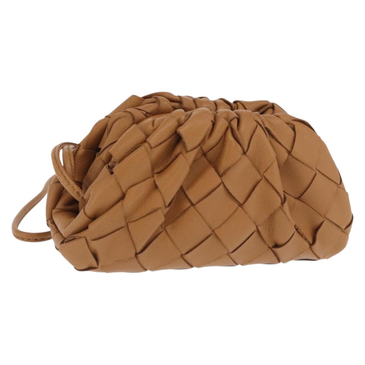 BOTTEGA VENETA INTRECCIATO Pouch Leather Beige Auth bs33059V