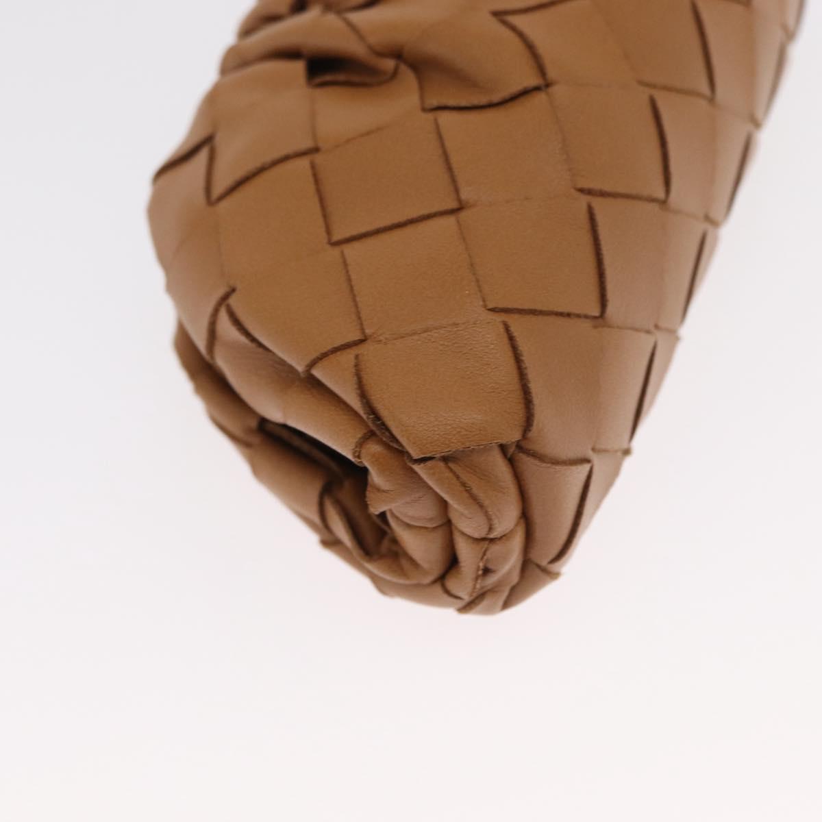 BOTTEGA VENETA INTRECCIATO Pouch Leather Beige Auth bs33059V