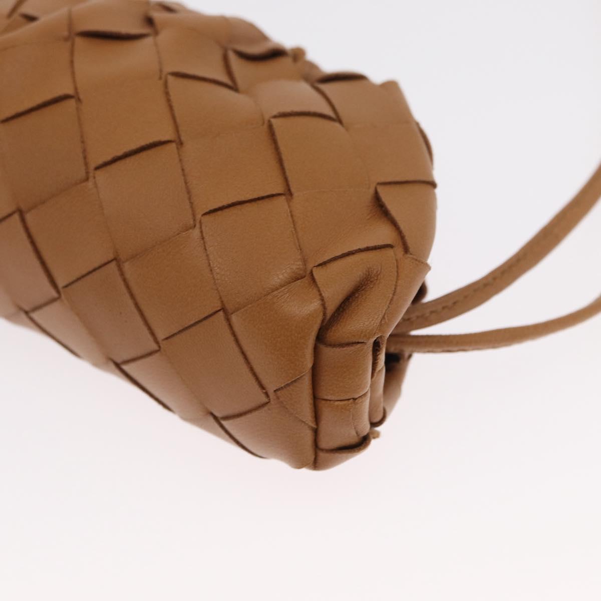 BOTTEGA VENETA INTRECCIATO Pouch Leather Beige Auth bs33059V