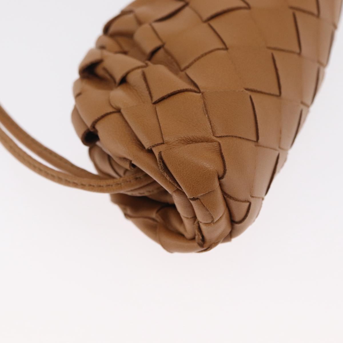 BOTTEGA VENETA INTRECCIATO Pouch Leather Beige Auth bs33059V