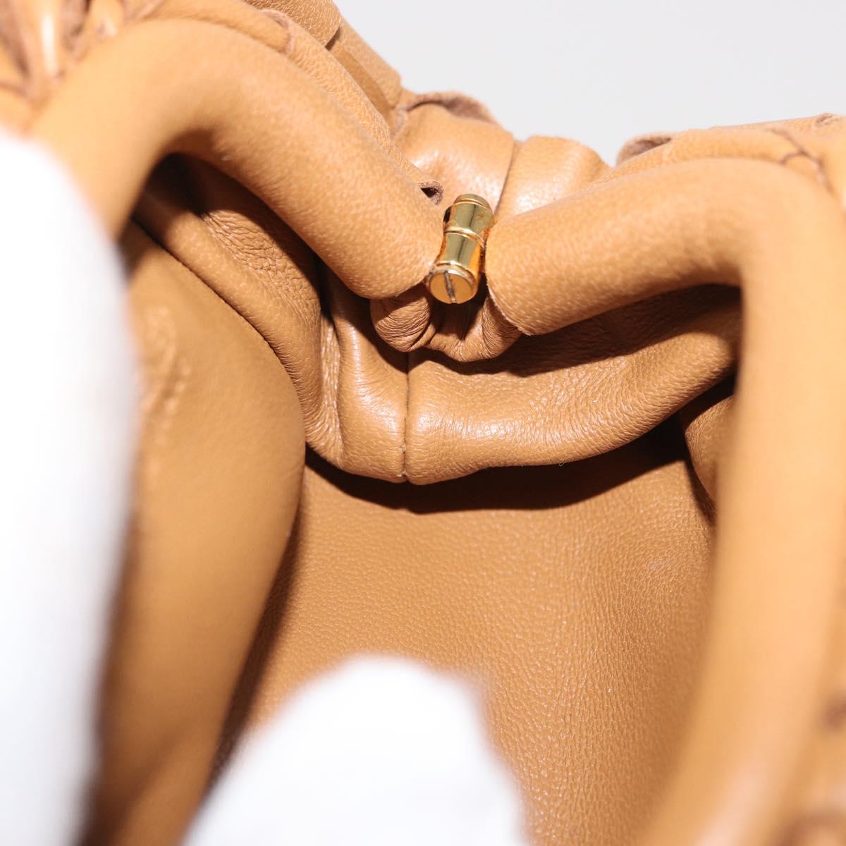 BOTTEGA VENETA INTRECCIATO Pouch Leather Beige Auth bs33059V