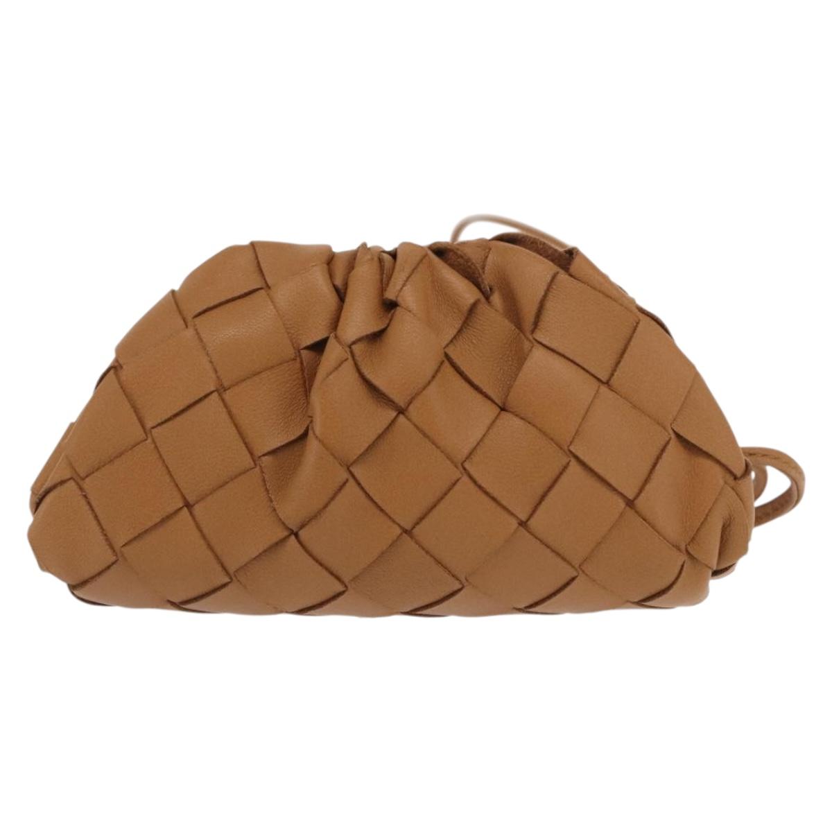 BOTTEGA VENETA INTRECCIATO Pouch Leather Beige Auth bs33059V