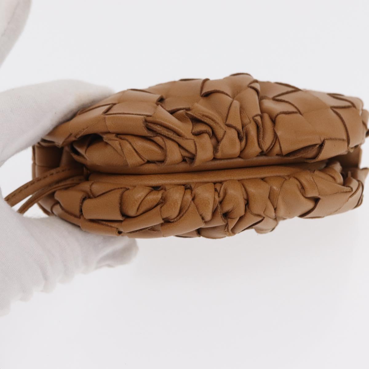 BOTTEGA VENETA INTRECCIATO Pouch Leather Beige Auth bs33059V