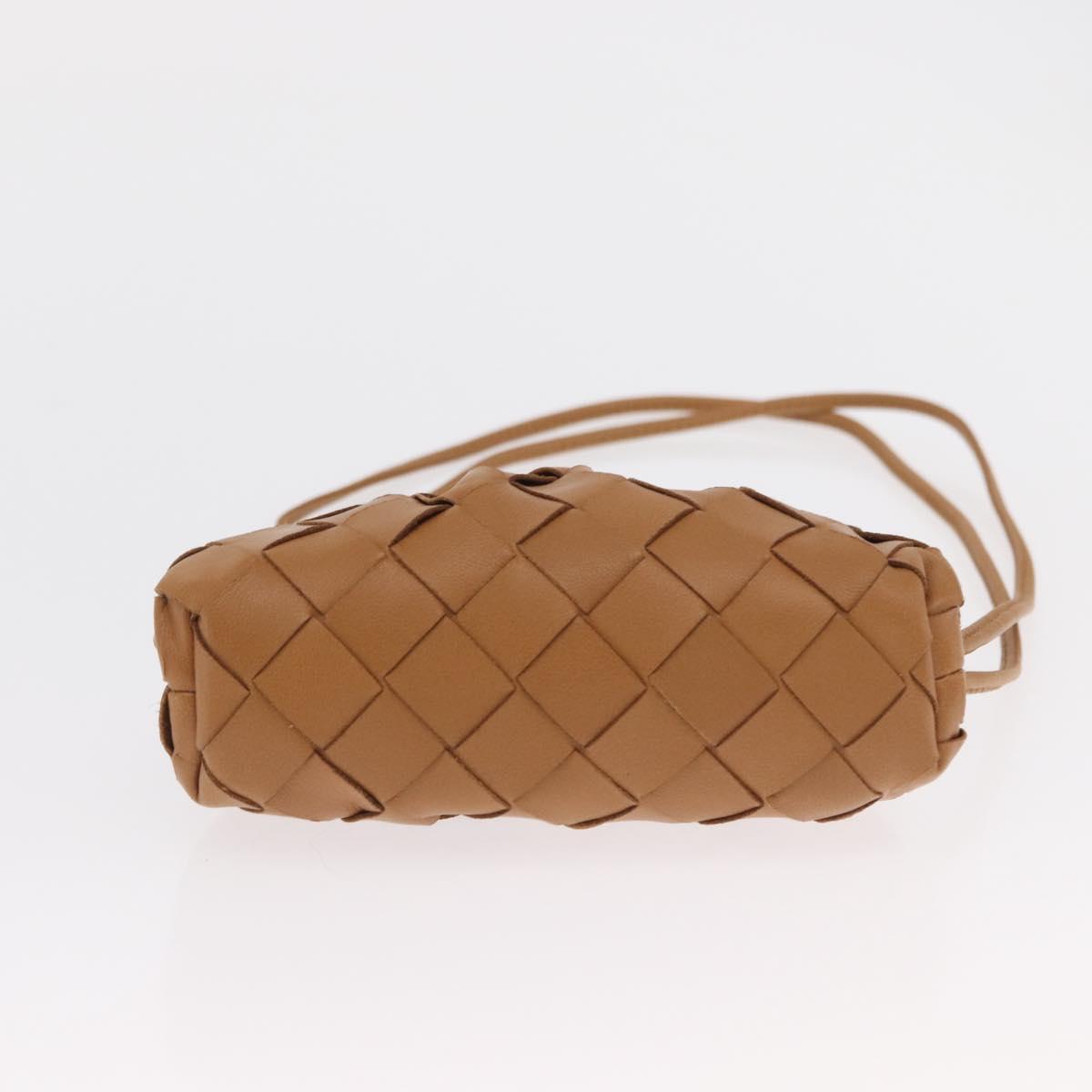 BOTTEGA VENETA INTRECCIATO Pouch Leather Beige Auth bs33059V