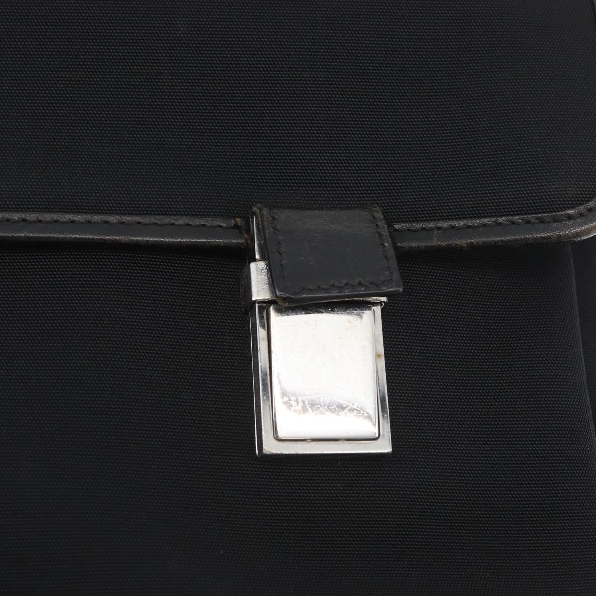 GUCCI Shoulder Bag Canvas Black Silver 92538 Auth bs33064