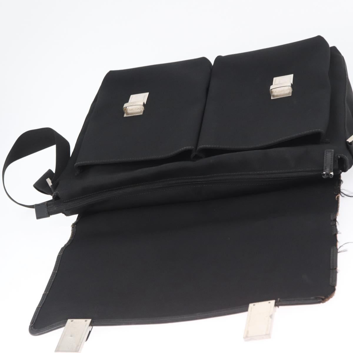 GUCCI Shoulder Bag Canvas Black Silver 92538 Auth bs33064