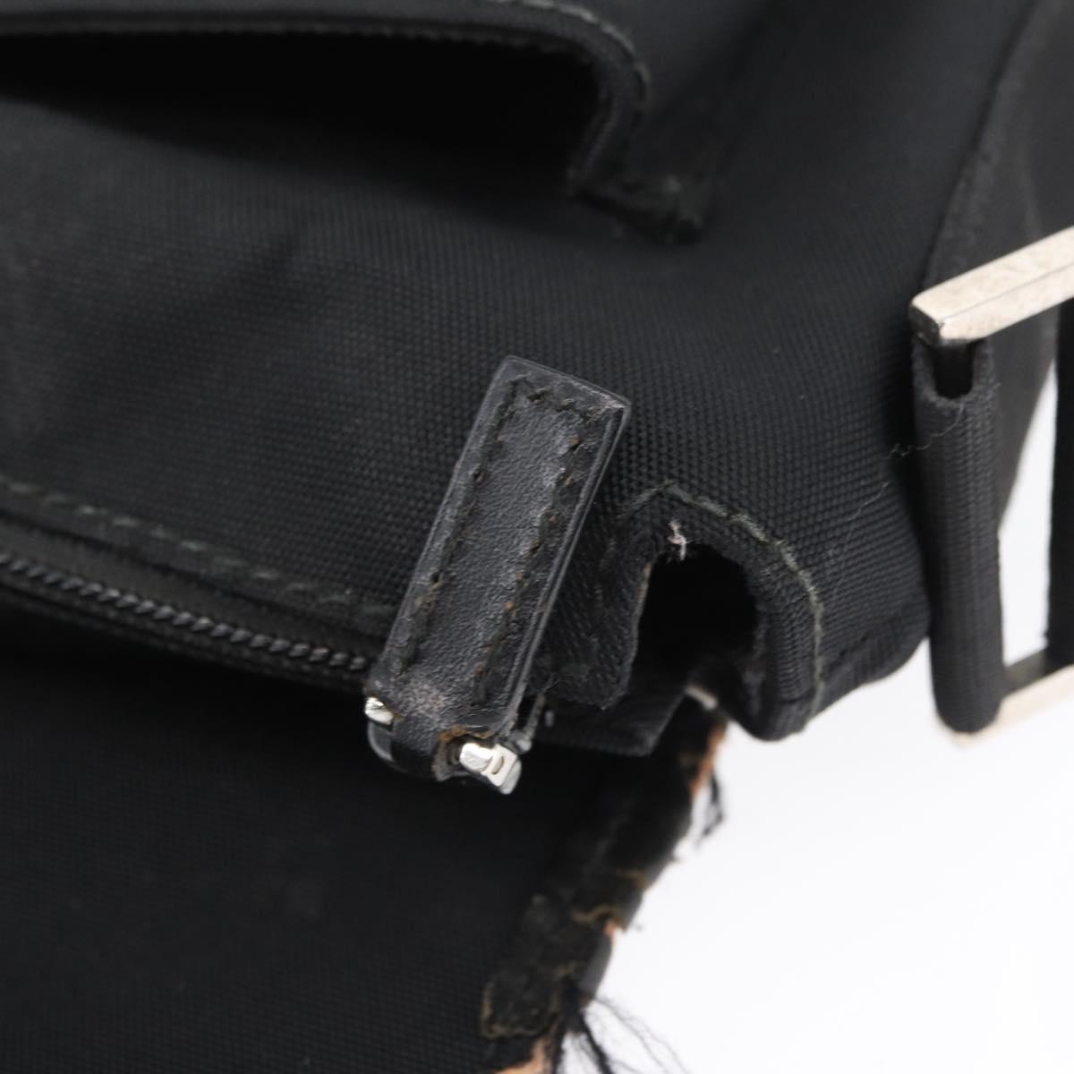 GUCCI Shoulder Bag Canvas Black Silver 92538 Auth bs33064