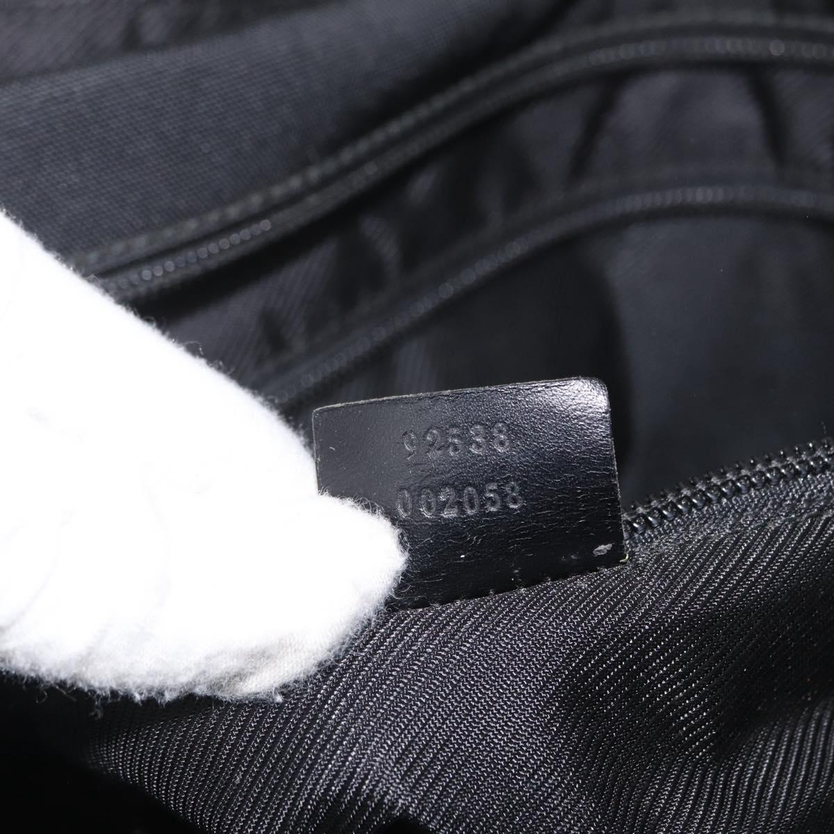 GUCCI Shoulder Bag Canvas Black Silver 92538 Auth bs33064